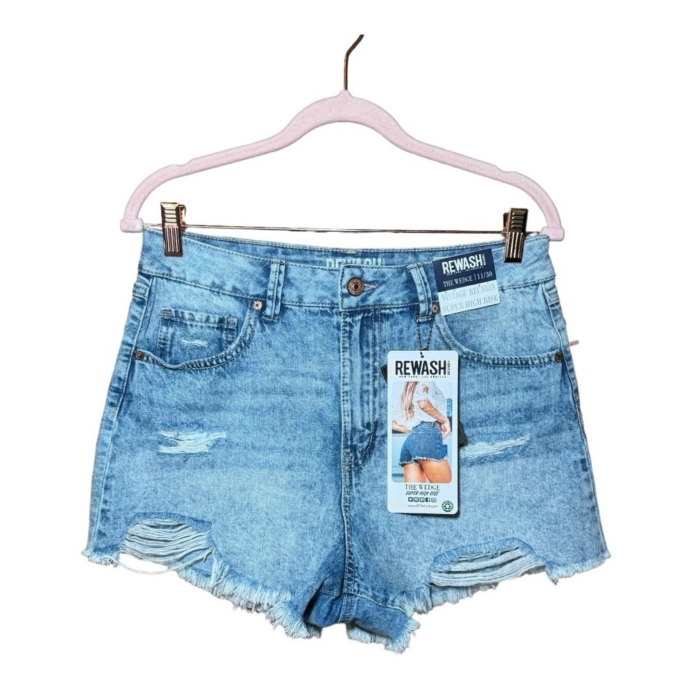 REWASH The Wedge Vintage Reunion Super High Rise Denim Shorts 11/30 NWT